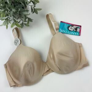 Vanity Fair Lingerie Women's Nearly Invisible Full Coverage Bra Beige Size 40D